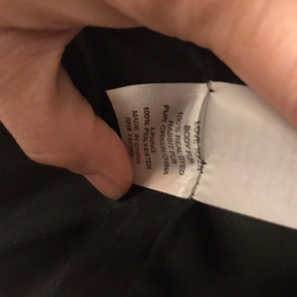 SALE! LOVE TOKEN GENUINE BLACK REAL RABBIT FUR VEST - Picture 6 of 8